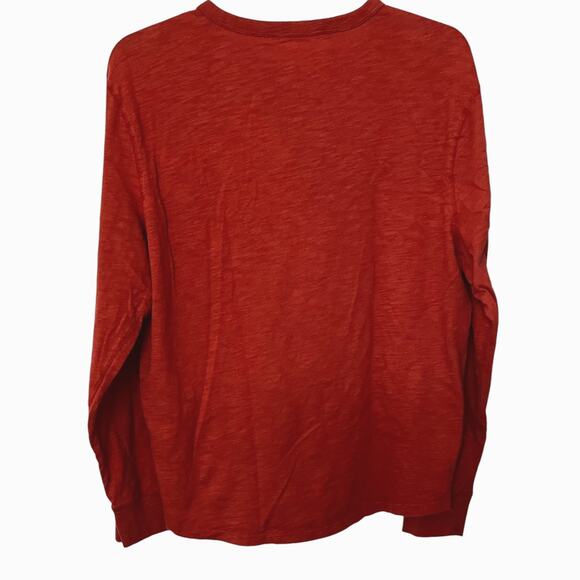 OLD NAVY SOFT WASHED LONG SLEEVE POLO SHIRT, MENS, XL, DARK/BURNT ORANGE - Picture 5 of 11